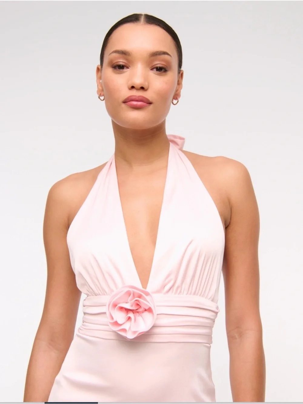 Abercrombie & Fitch Pale Pink Halter Maxi Dress